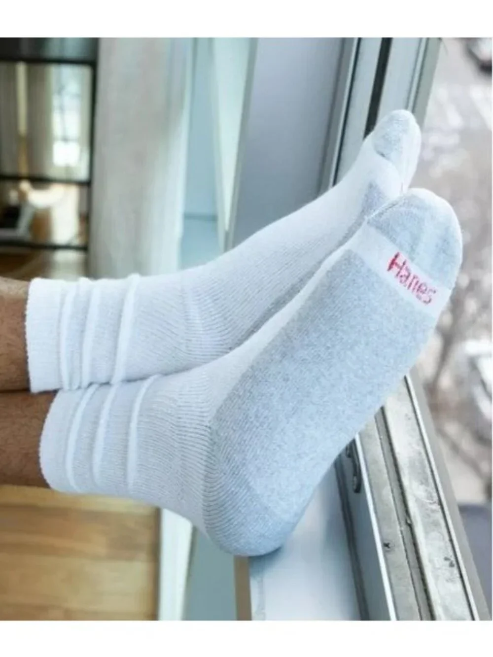 Hanes Big & Tall Men Cushion Crew Socks 6 Pack 12-14